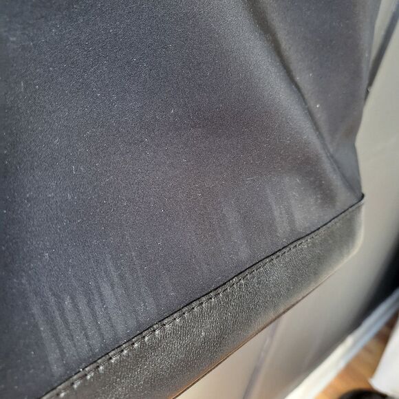 HOBO INTERNATIONAL BLACK NYLON / LEATHER LARGE Shoulder TOTE BAG 18 X 13 - Picture 6 of 12